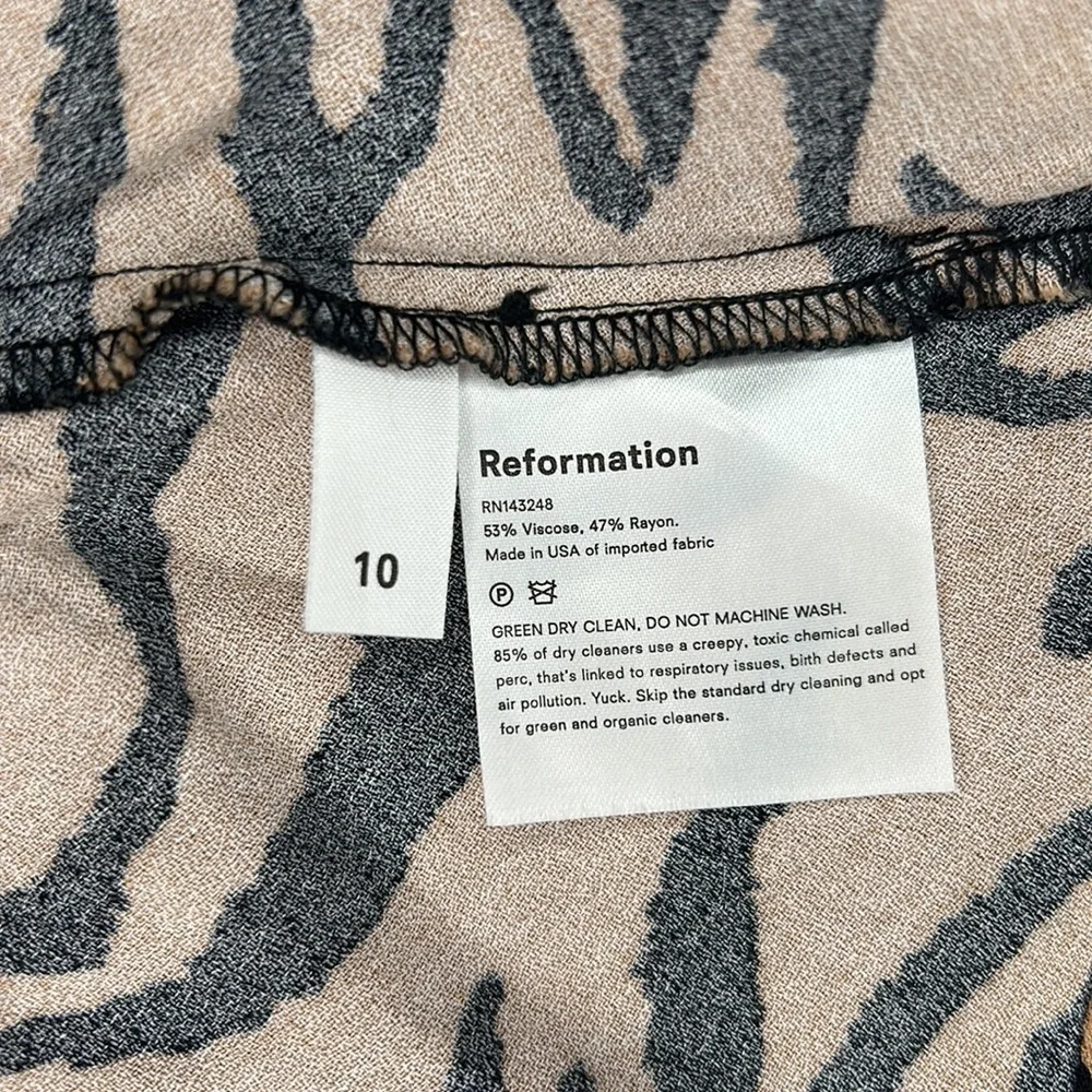 Reformation Dallas Bustier Top in Rajah Animal Print New Size 10